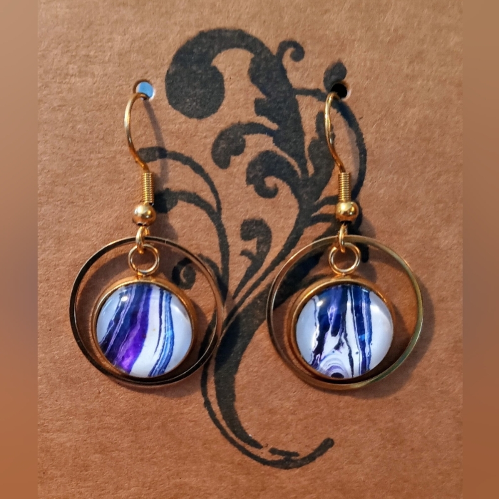 Purple And Blue Earrings
